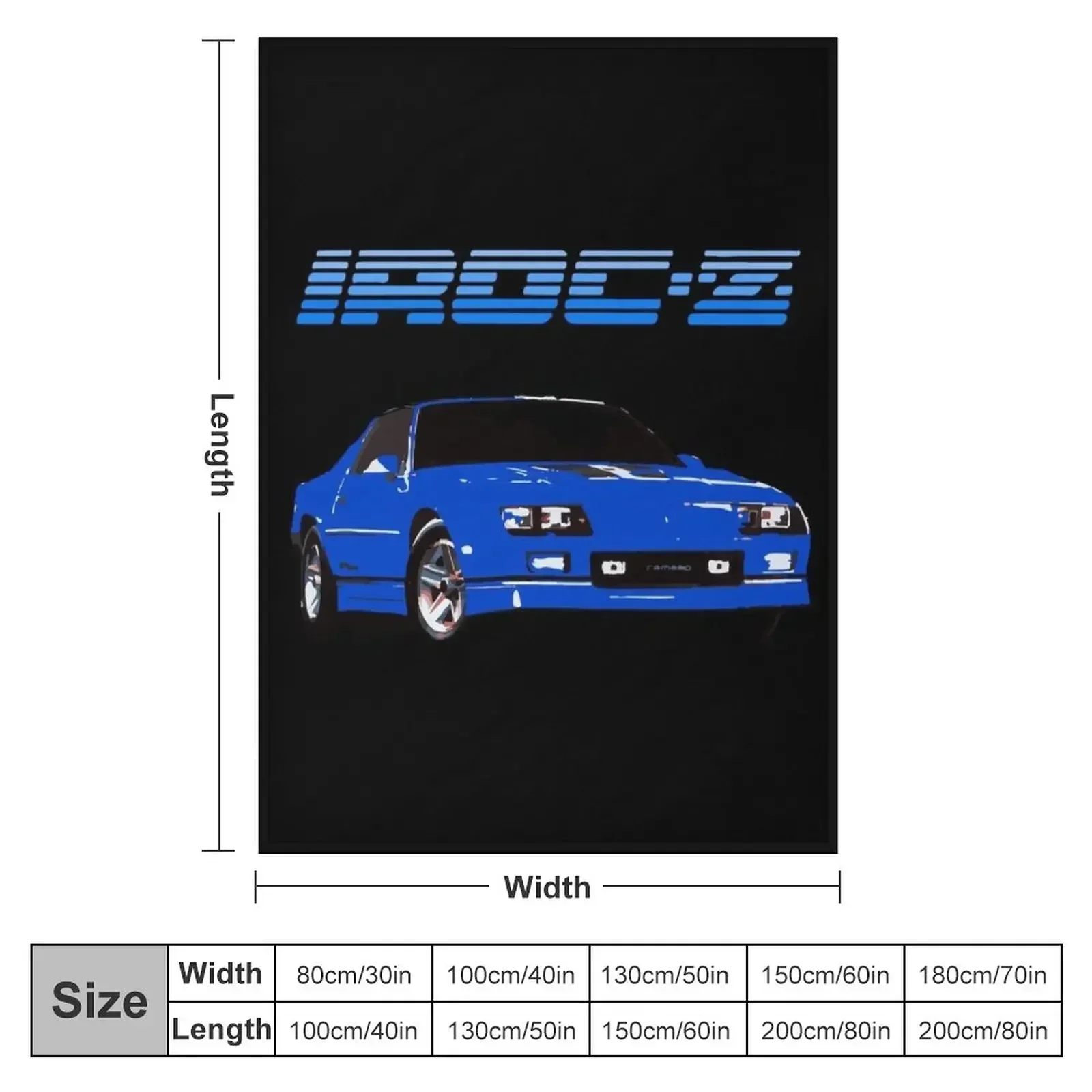 1980's Camaro Blue IROC-Z Throw Blanket Luxury Designer Weighted Luxury St Blankets