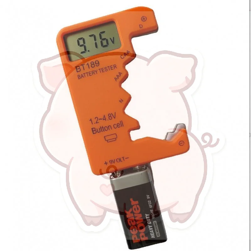 BT189 Digital Battery Tester LCD Voltage Checker Universal for AA AAA C D 9V Button Cell Household Daily Use