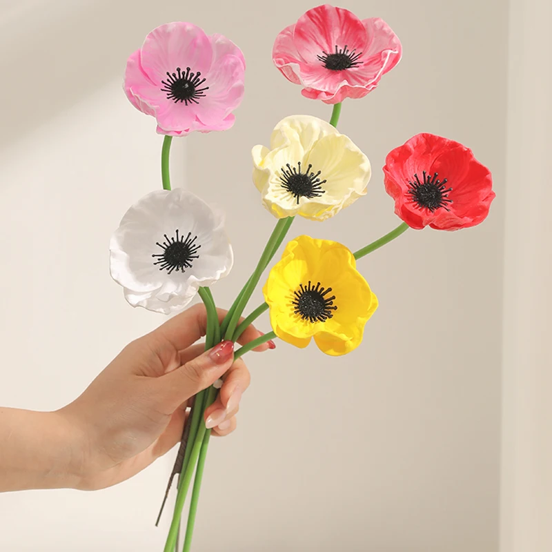 

5/10Pcs Artificial Poppy Flowers Poppy Bouquet PU Latex Flowers for Home Room Wedding Decor Bridal Bouquets DIY Photography Prop