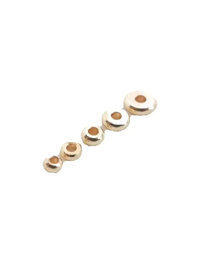 14K plated gold bead spacer bead flat piece loose bead DIY bracelet spacer bead handmade accessories