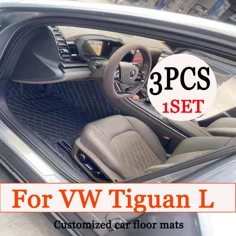 

Автомобильные коврики для VW Tiguan L 2017-2023 20018 2019 2020 2021, пользовательские автомобильные подушечки для ног, автомобильный ковер, чехол для интерьера