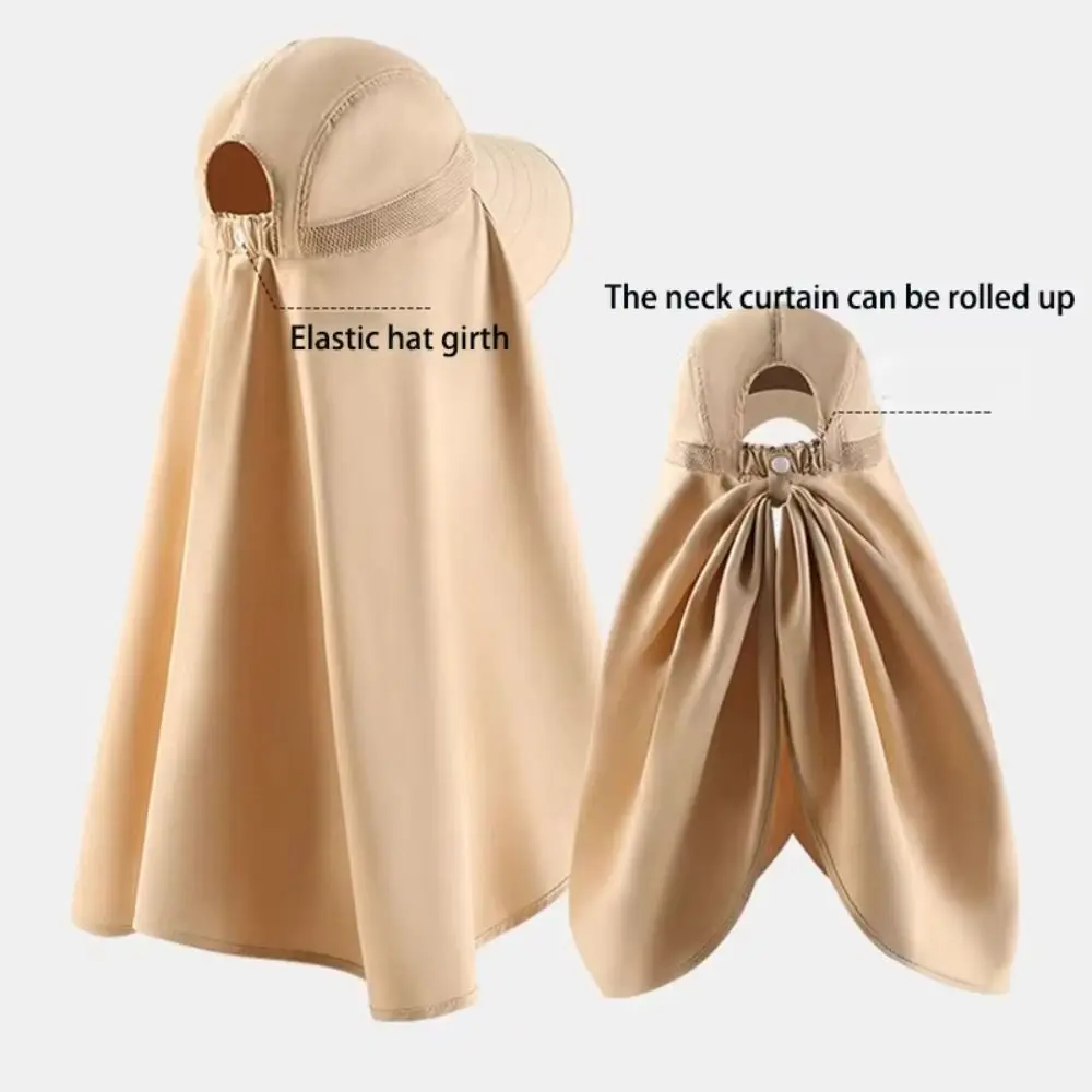 قبعة صيفية كبيرة على طول وجه الرجال للسفر والشاطئ وتسلق الجبال قبعة شمس للنساء لحماية رقبة الصيد