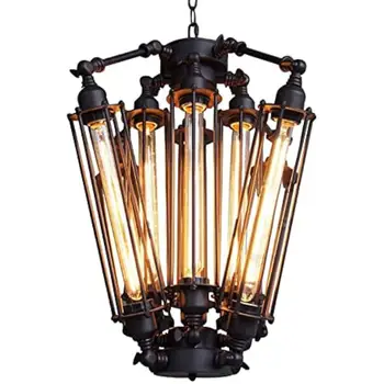 工業風金屬吊燈,8燈復古金屬吊燈,玻璃燈管,中世紀風格,蒸氣龐克 10 最佳銷售 蒸氣龐克燈 - №3