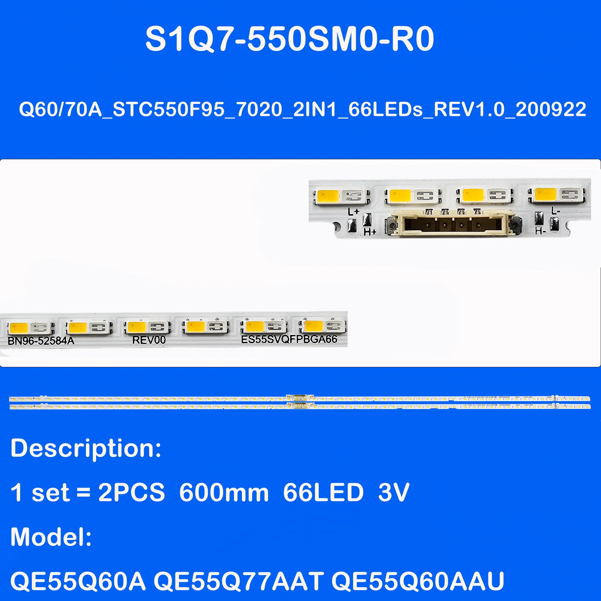 

Светодиодная лента подсветки для Qn55q60tag 55AU8000 QE55Q60AAT QE55Q67AAU HG55Q60AAN QE55Q75CAT QE55Q77CAT QE55Q70DAT QE55Q67BAT