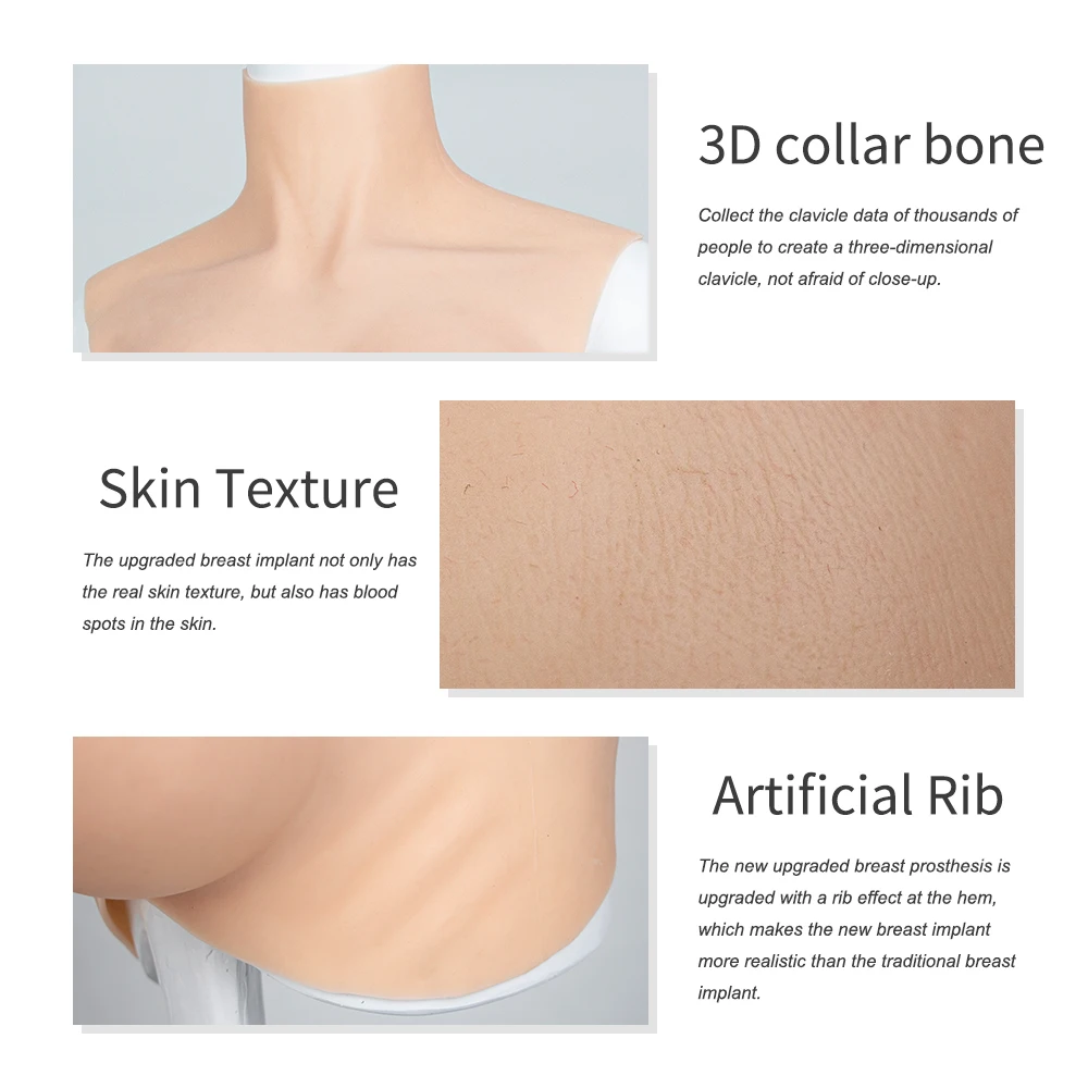 نمط جديد ارتفاع الرقبة سيليكون أشكال الثدي C إلى G كوب سيليكون صدرية لملابس كروسدرينج #5