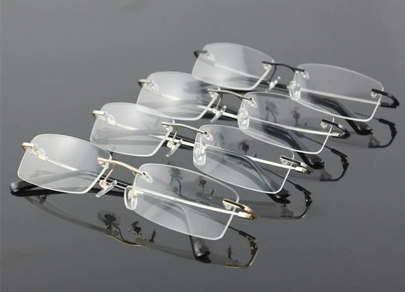 Titanium Alloy Rimless Flexible Leg Optical Eye glasses Spectacle frame degree point eyeglasses oculos de grau prescript glasses