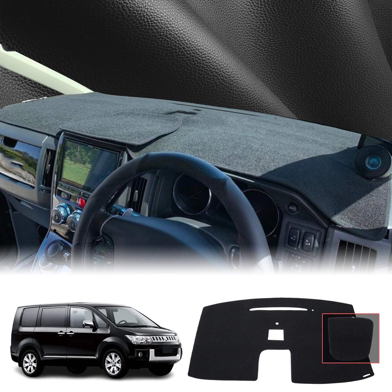 

fit for Mitsubishi Delica D:5 D5 2007-2018 Car Dashmat Dashboard Cover Pad DashMat Sunshade Protective Carpet Accessories