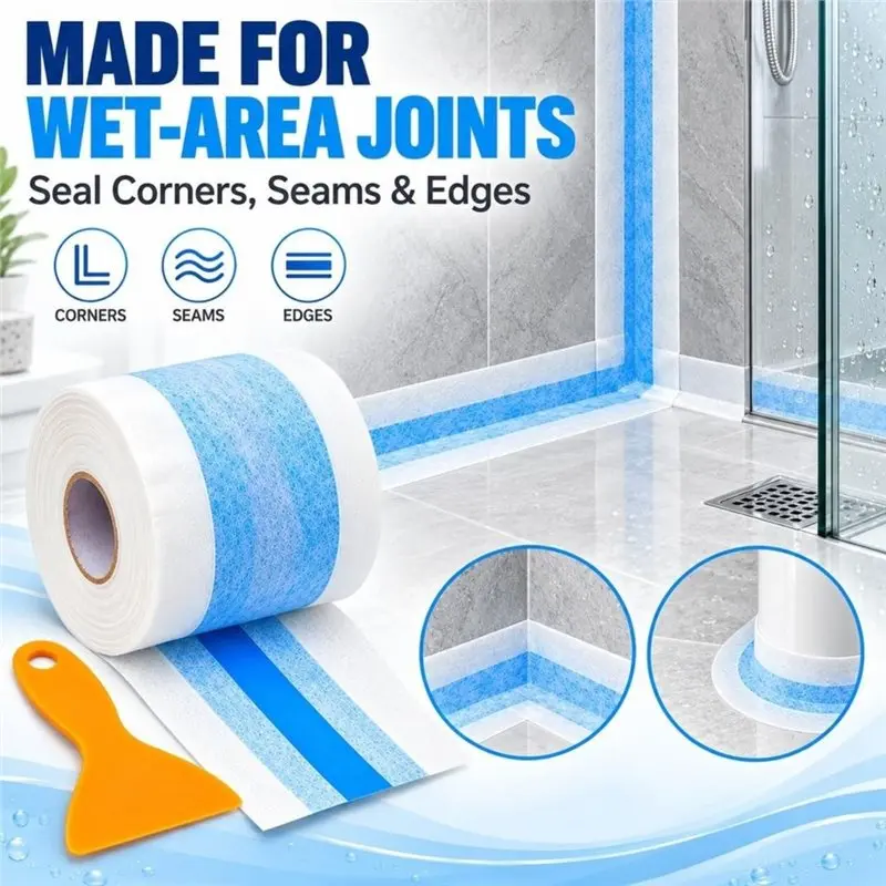 M11K-Waterproof Sealing Tape With-Scraper, 120Mm X 10M Taping For Shower, Bathrooms-Wet Room Tanking Kit, Jointing Tape
