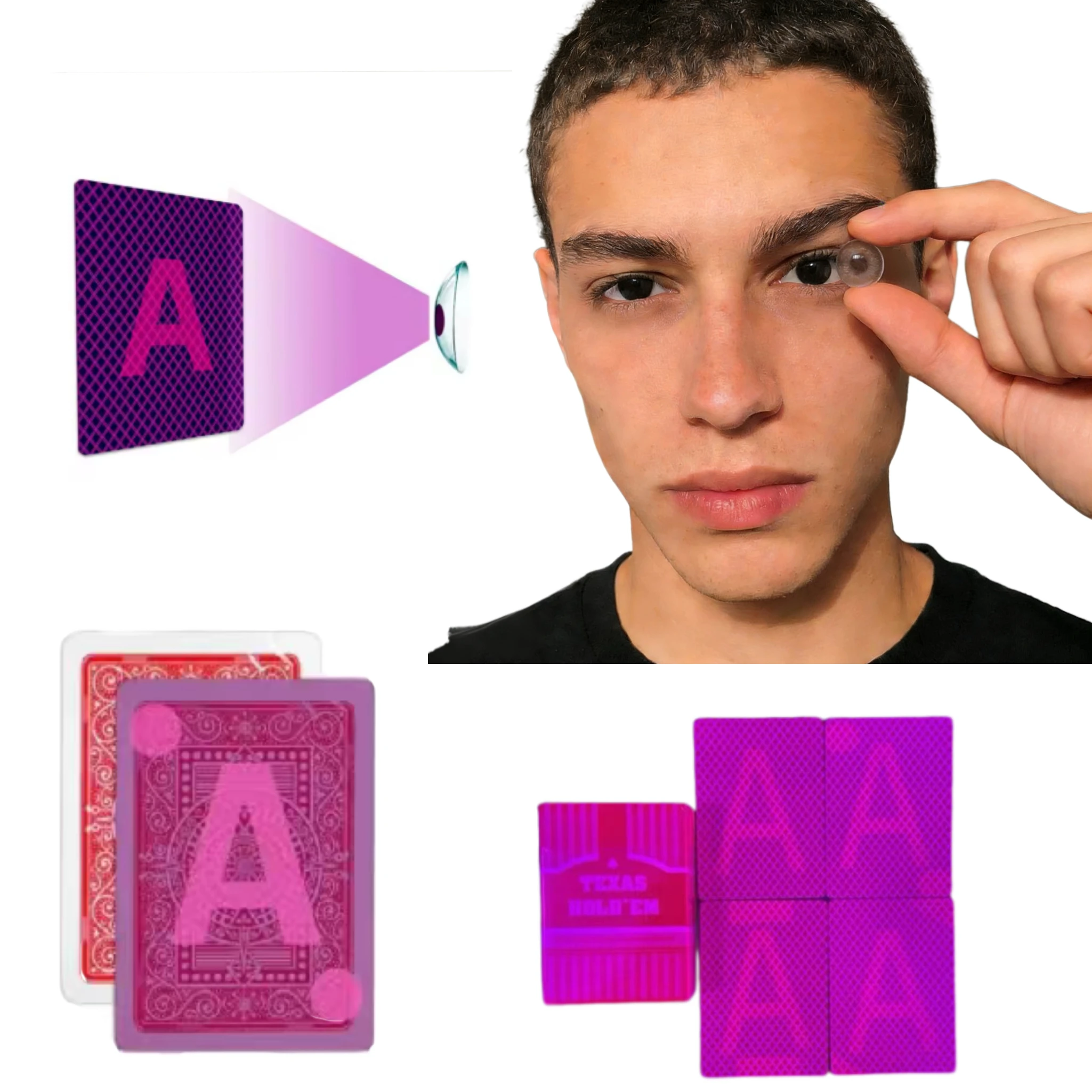 Lunettes invisibles infrarouges UV pour cartes à jouer marquées par l'infrarouge