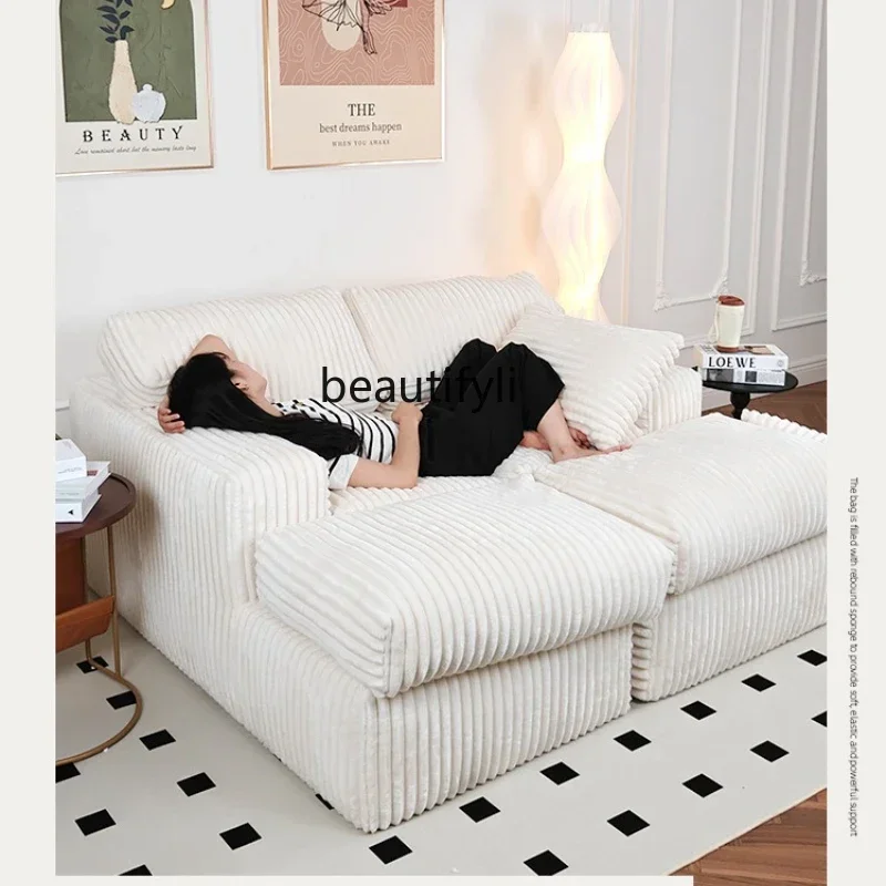 

Vacuum Compression Fabric Large Size Sofa Living Room Combination Corduroy Lazy Sofa Bed