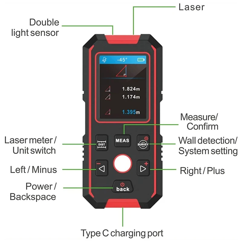 NF-518S Wall Scanner Wire Metal Detector,Wall Detector Center HD LCD Display With 3 In 1 Professional Electronic Sensor