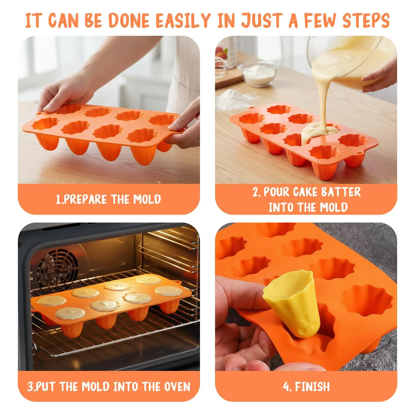 3D Halloween Ghost Shaped Silicone Baking Mold, Lovely 8-Cavity Non-Stick Tray Perfect for Homemade Chocolate, Candy, Pudding view 6