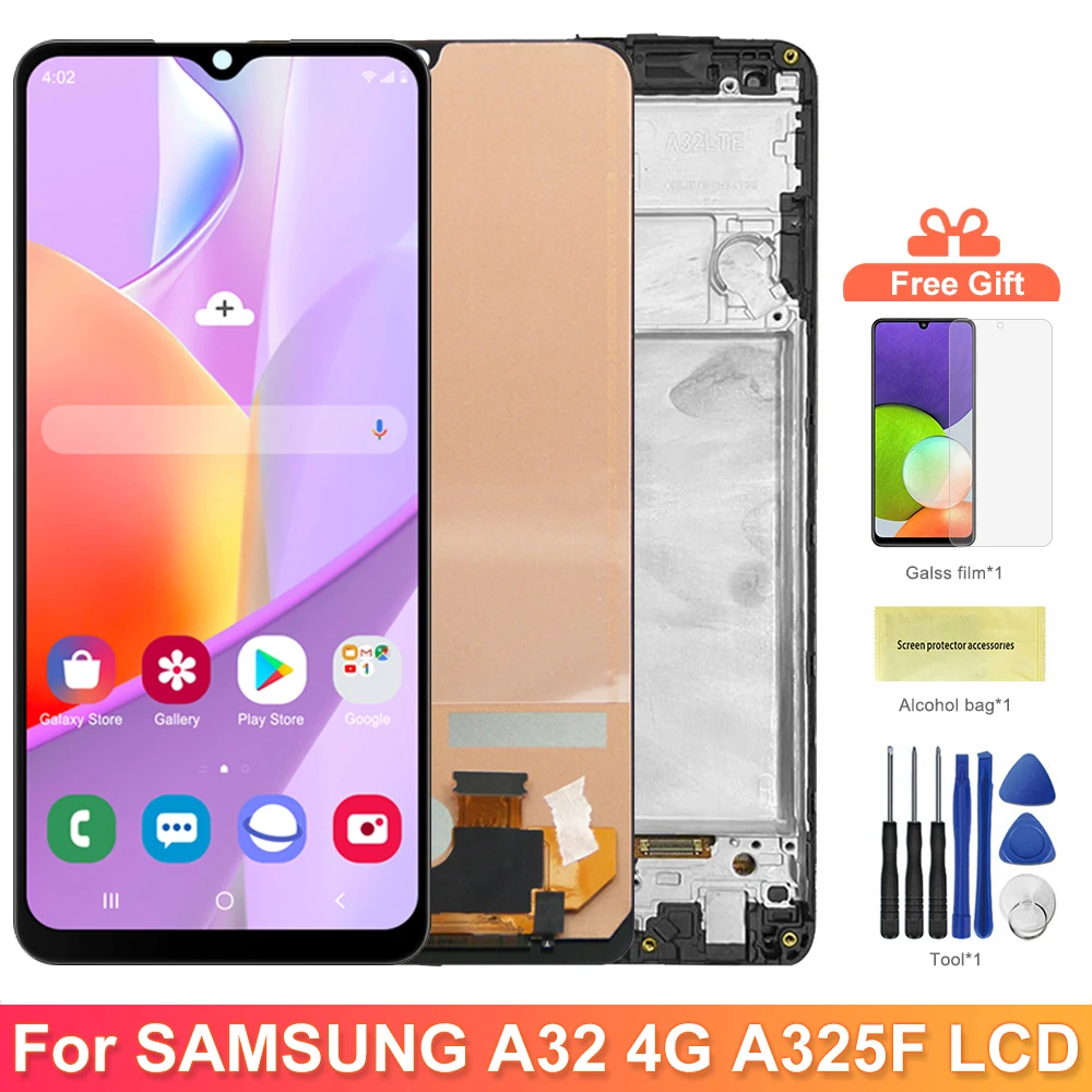 A32 A325 A325F A325F/DS Display Screen Assembly for Samsung Galaxy A32 Lcd Display Touch Screen Digitizer Assembly with Frame