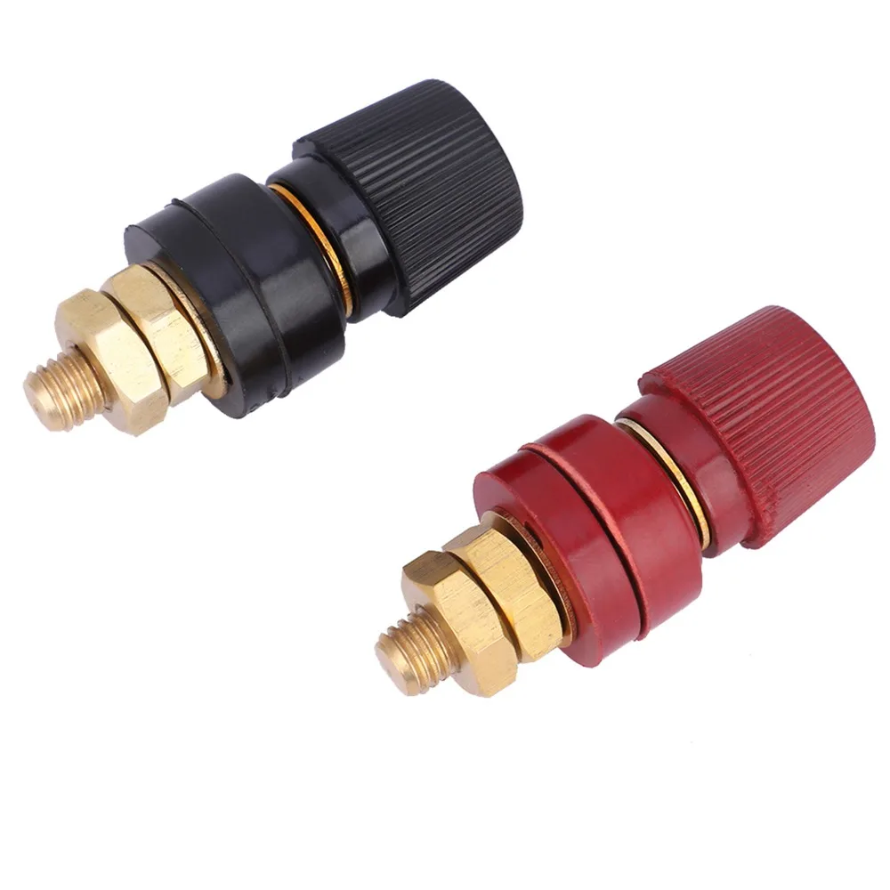 2PCS M8 Thread 555 Binding Post 200A 12mm Diameter Remote Battery Power Junction Post 220V-380V Red and Black