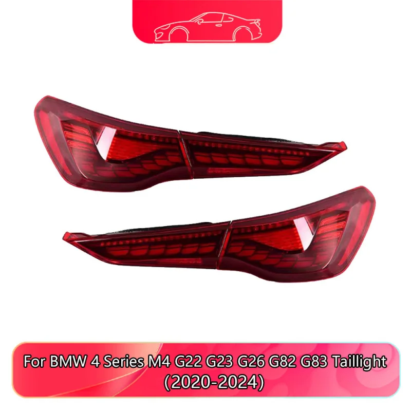 

For BMW 4 Series G22 G23 G26 G82 G83 Tail Light 2020-2024 Dragon Scale Daytime Running Light Modified LED Turn Signal Rear Lamp