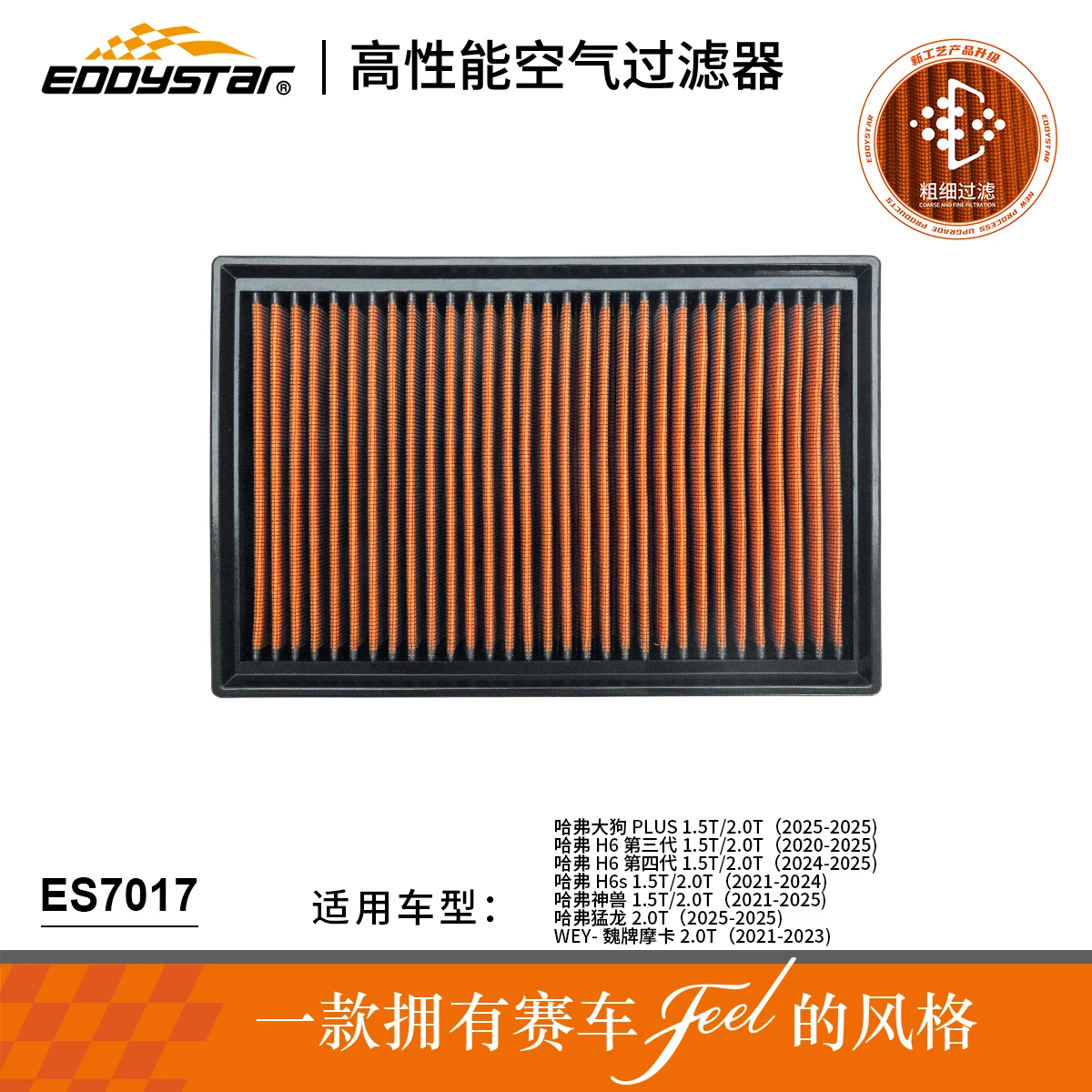 High Flow Sport Washable Performance Air Filter For Great Wall Haval H6 H6s Dargo Plus Shenshou Raptor WEY Mocha 1.5T 2.0T 2020-
