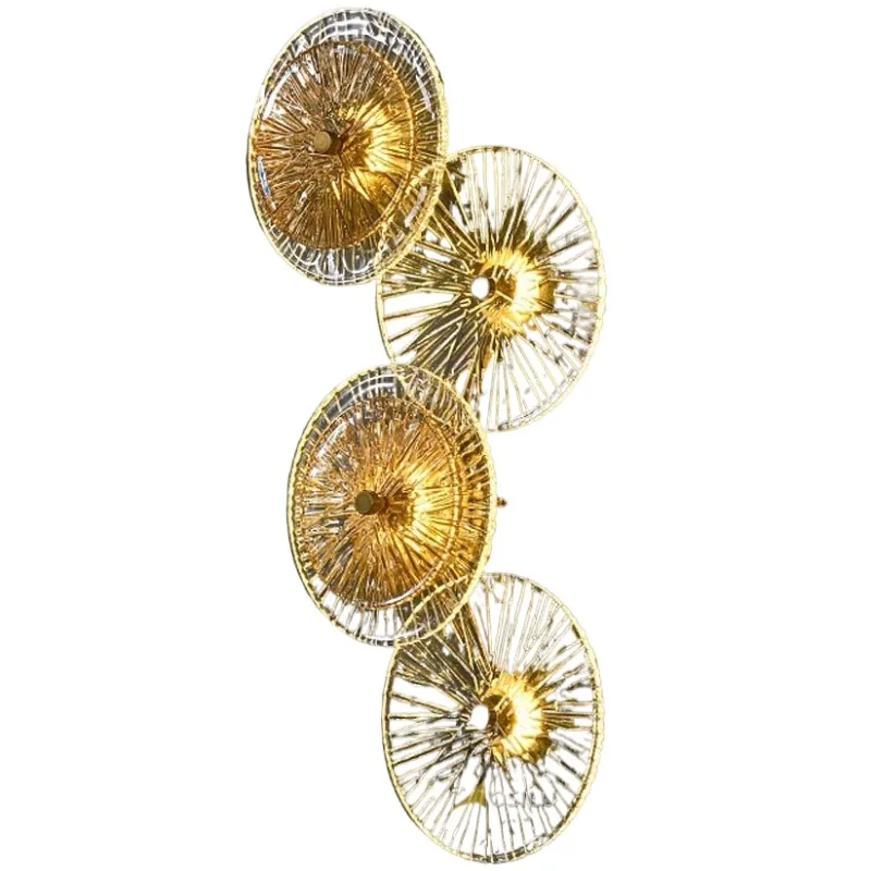 

New art lamp luxury wall lamp staircase background wall creative decoration villa living room lotus wall lamp