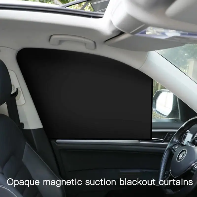 Car Magnetic Sunshade Insulation Universal Double Sides Retractable Design Car Supplies Car Windshield Sun Shield Cover Foldable