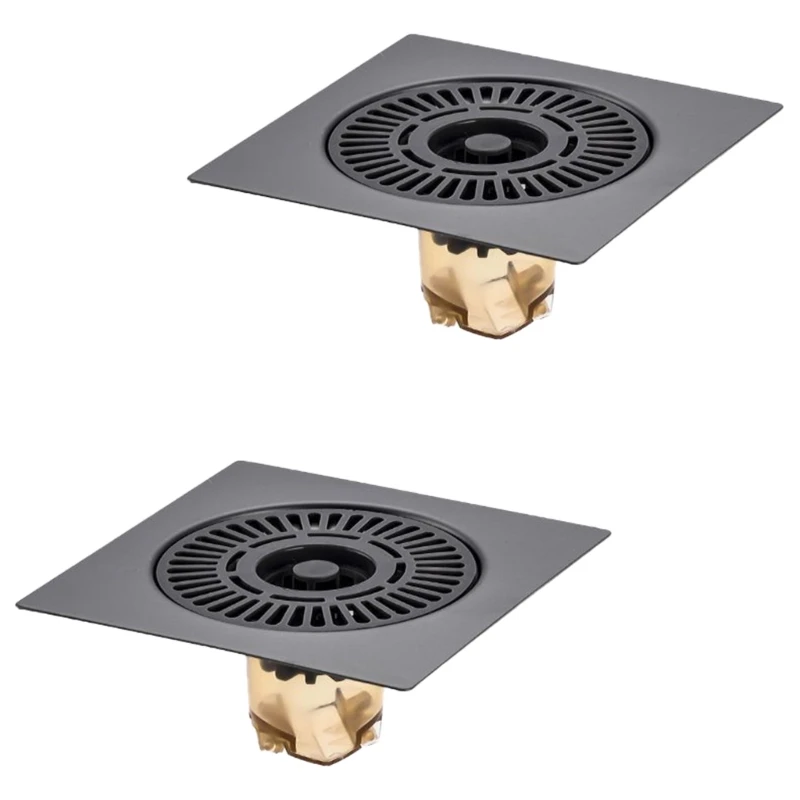 2Pcs Antiodor Drainer Shower Strainer Hair Catcher Stainless Steels Floor Drain