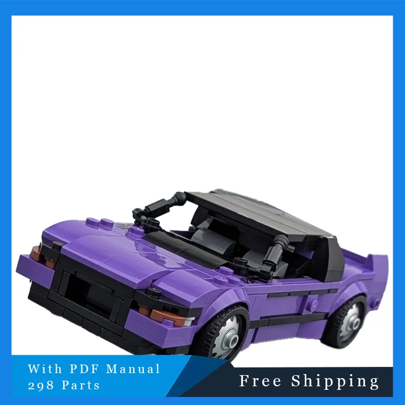 

298 PCS Speed Supercar Modular Light Purple Sports Car Building Block Model Children's DIY Assembly Toy Christmas Birthday Gifts