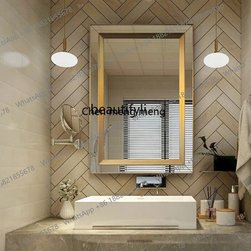 New arrive Square bathroom mirror French LED wall-mounted soft decoration, bathroom, anti-fog smart bathroom mirror light luxury