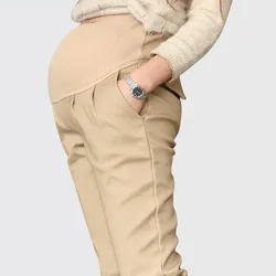 Pantalones de algodón para maternidad, pantalones de soporte para el vientre, pantalones Harem de ocio para primavera y otoño, pantalones para el vientre para mujeres embarazadas