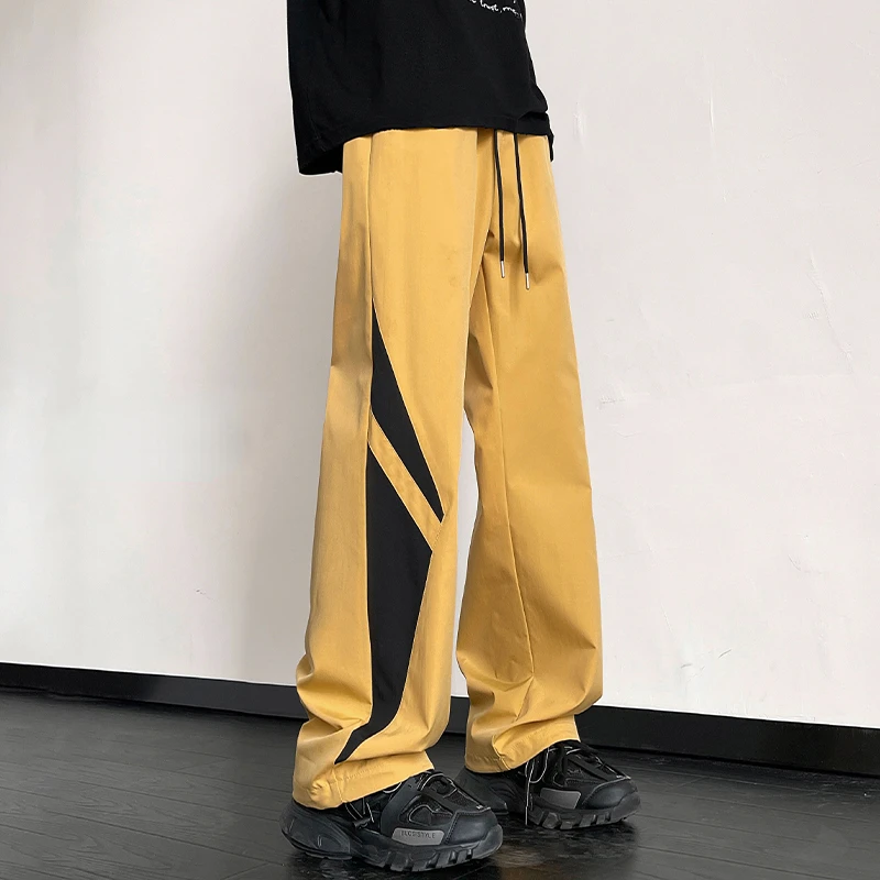 

High Street Quick Dry Punch Pants Functional Wind Loose Straight Trousers Men Women High Waist Drawstring Wide Leg Pants