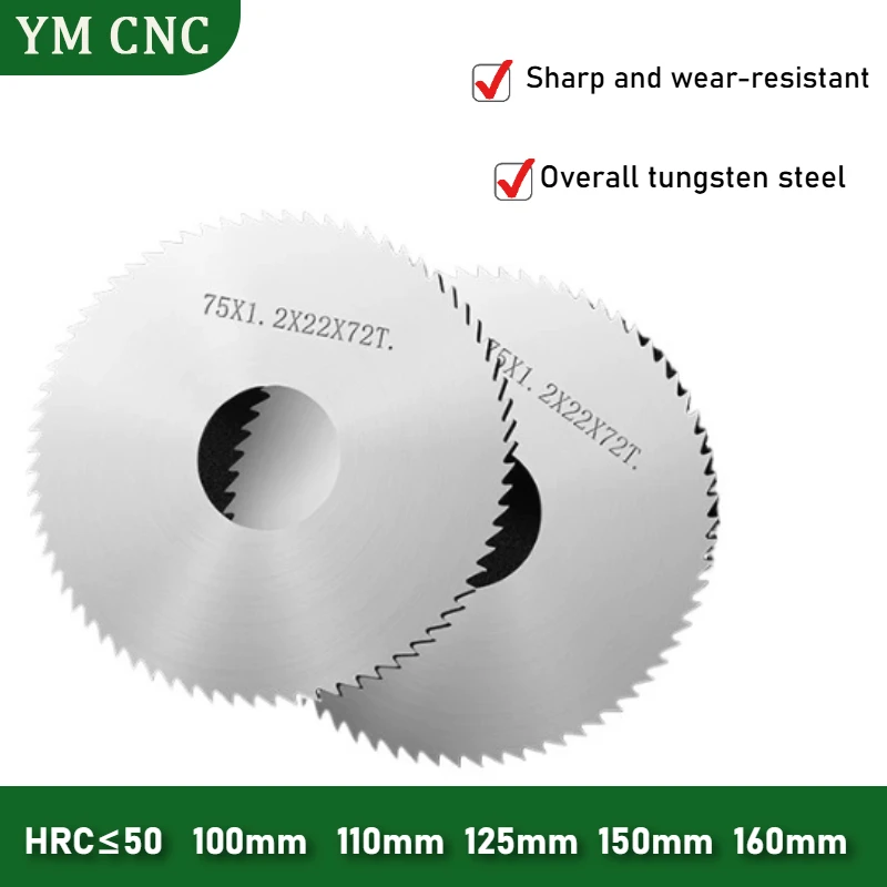 Solid Carbide Circular Saw Blade Tungsten Steel Milling Cutter 110/125/150/160mm for Metal Cutting