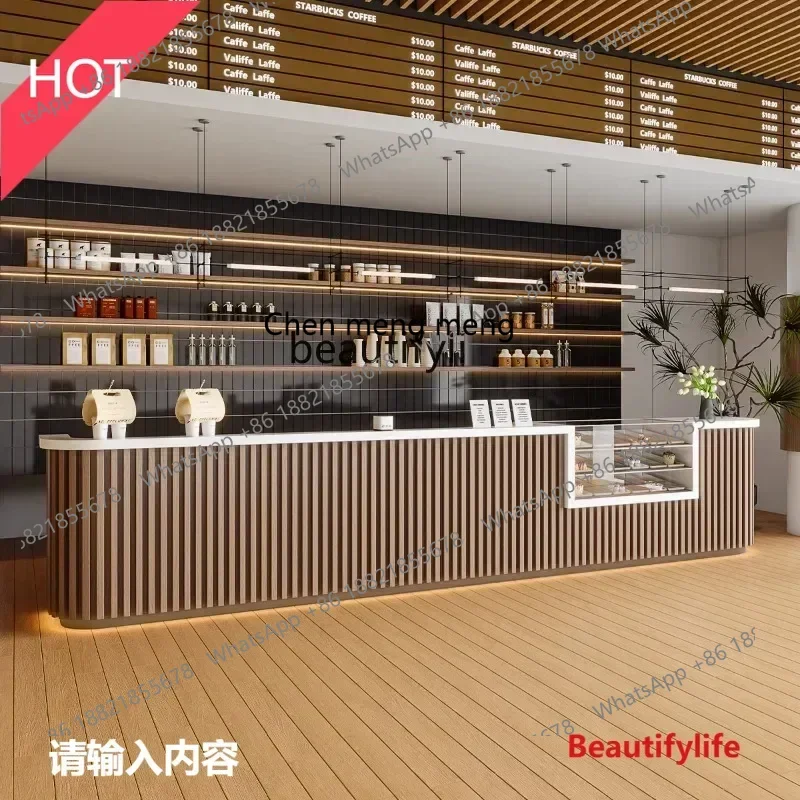 cn8350 ss Coffee shop bar checkout page simple modern light luxury dessert shop cake shop reception desk