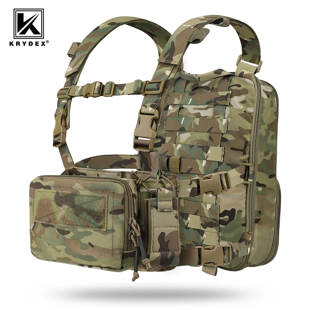 KRYDEX Tactical Flatpack D3 Backpack D3CR Chest Rig Vest Rifle AK M4 Pistol Magazine Pouch Hunting Paintball Hiking Camo Bag