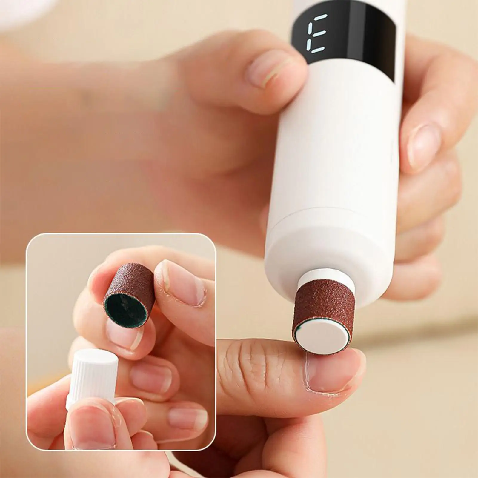 

Electric Foot Grinder 3-level Rechargeable Portable Quiet Cordless Grinder Pedicure Polisher Electric Machine for Home Dorm