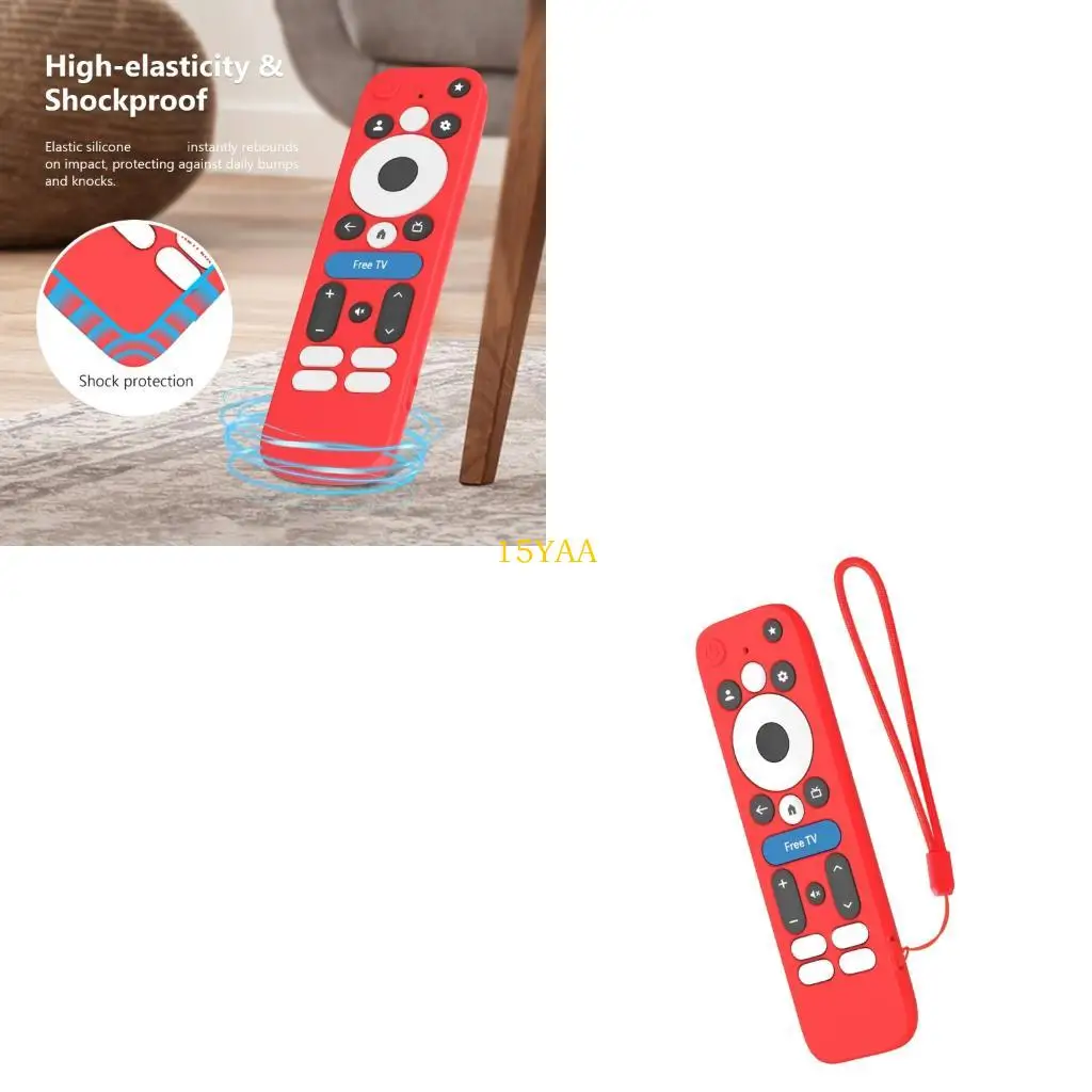 15ya مقوى من السيليكون الحماية من الغطاء البعيد لـ Onn.GoOgletv Box 4KPRO Remote
