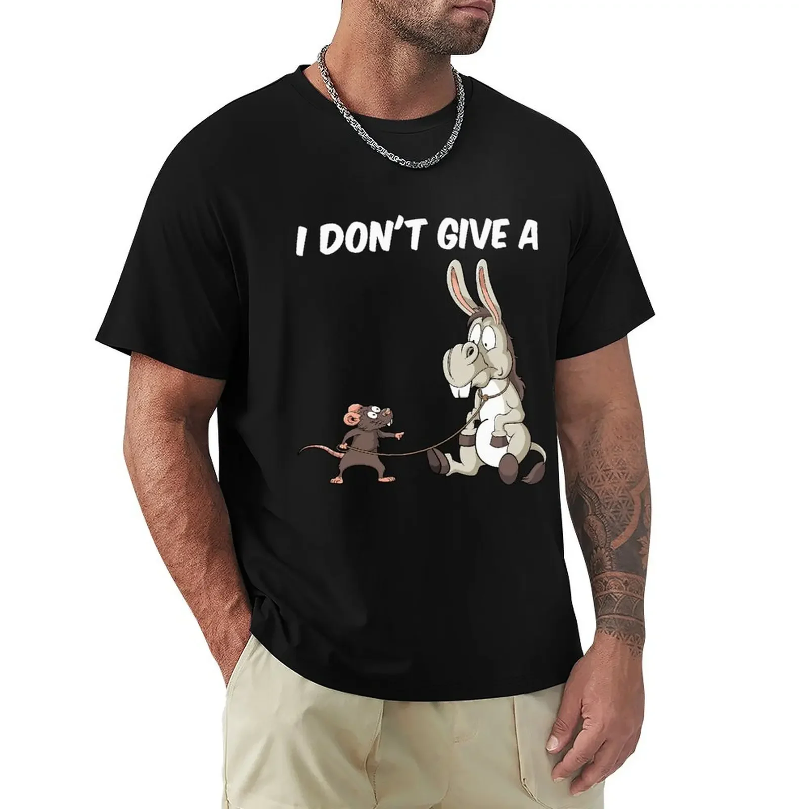 I Dont Give A Rats Ass Vintage Gift Men's T-Shirt Summer Cotton Short Sleeve O-Neck Unisex T Shirt New