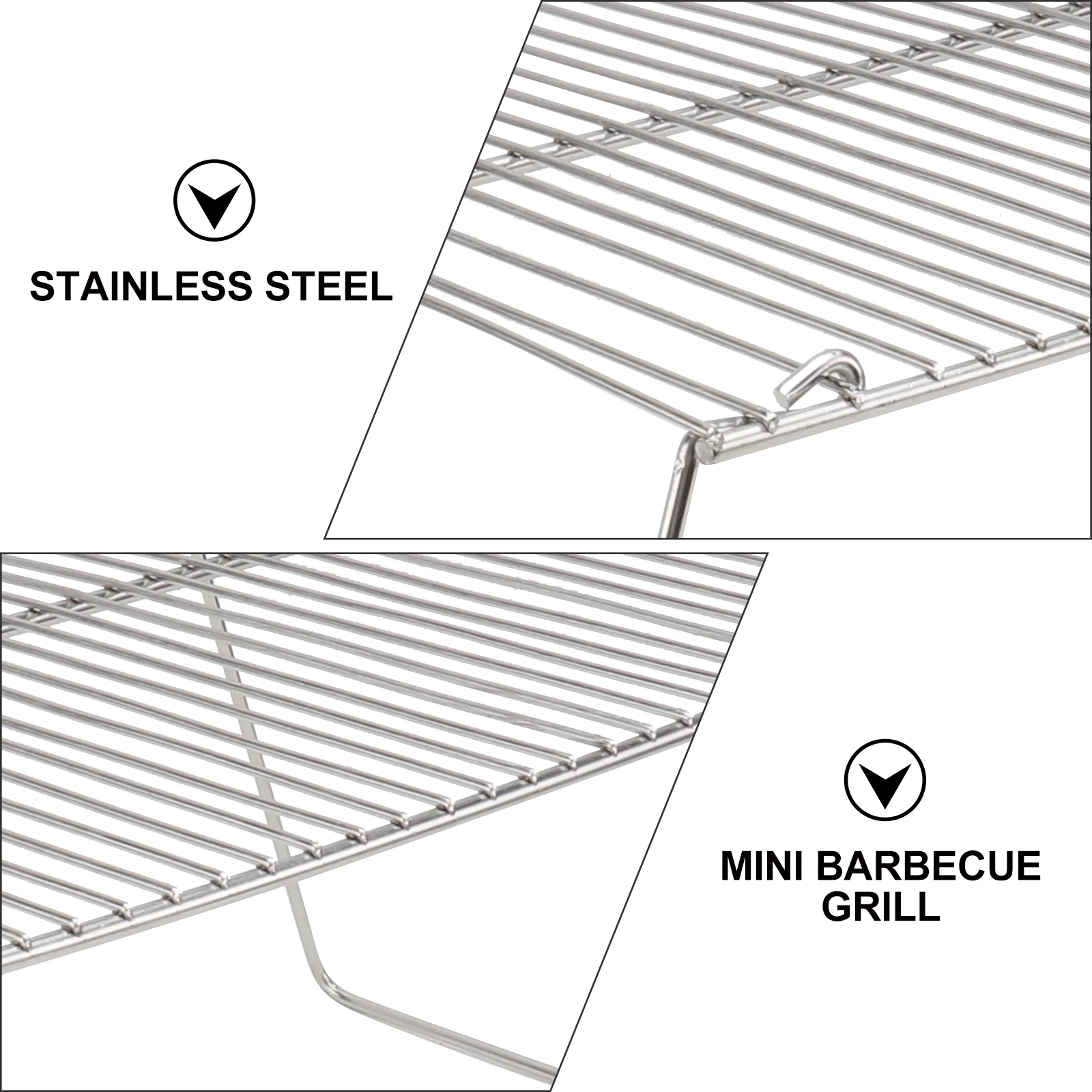 

1Pcs Compact Stainless Steel Mini Barbecue Grill Camping Outdoor Bbq Rack Portable Sturdy Camping Barbecue Grill