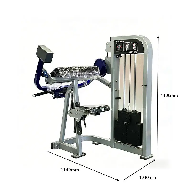 High End Bicep Muscle Training Machine Iso-Lateral Biceps Curl Pin Loaded Selection Pro Bodybuilding Gym Equipment