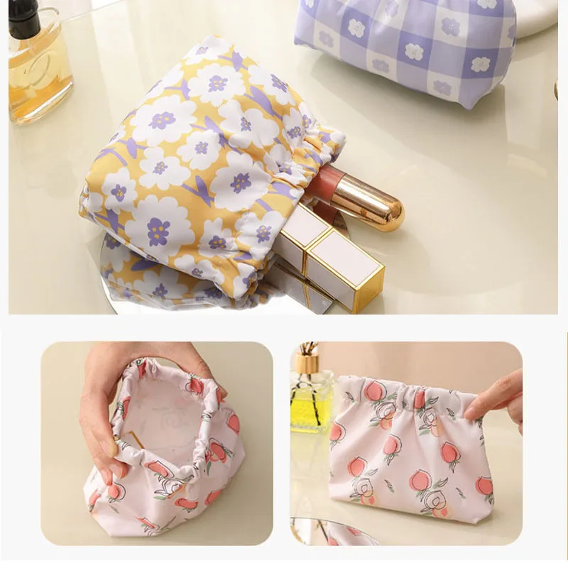 Mini Portable Shrapnel Coin Purse Female Floral Storage Bag Hand Bag Japan Style Change Purse Storage Bag Lipstick Cosmetic Bags