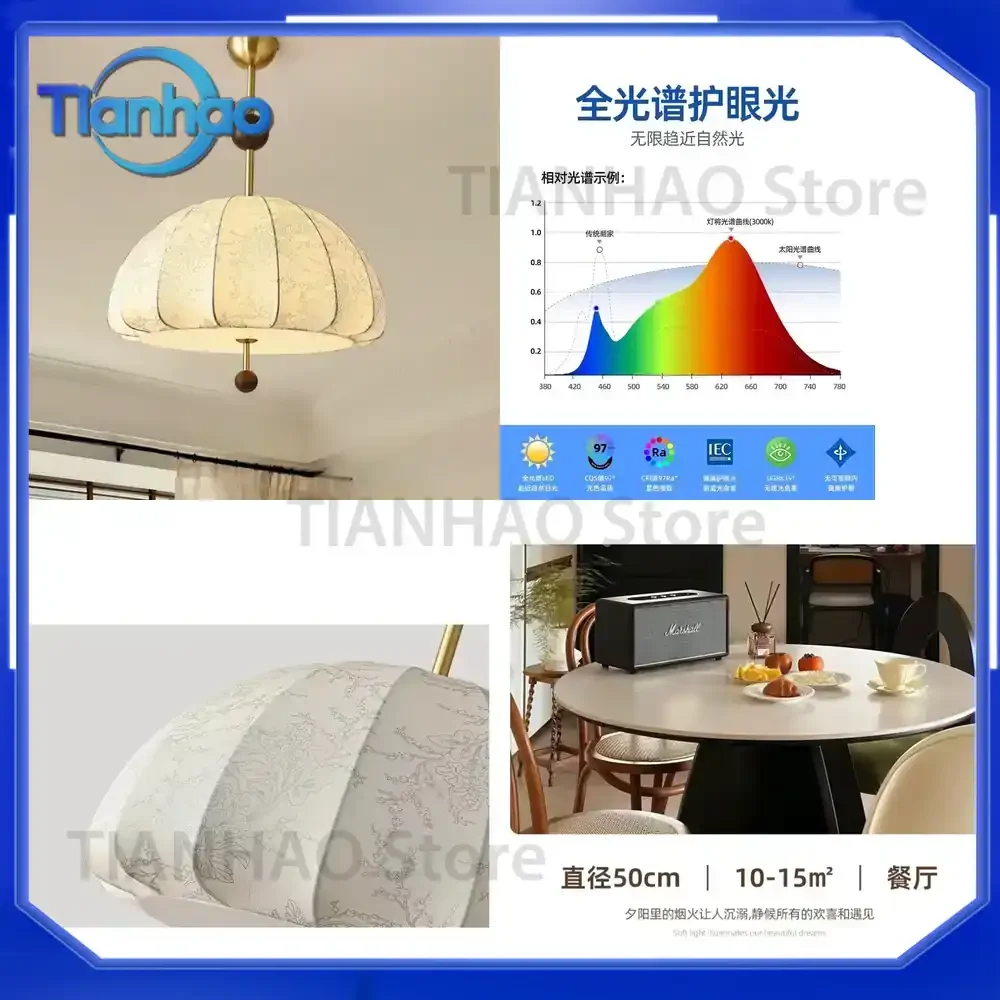 French Retro Chandelier for Bedroom Dining Room Master Bedroom Antique Warm Light Fixture