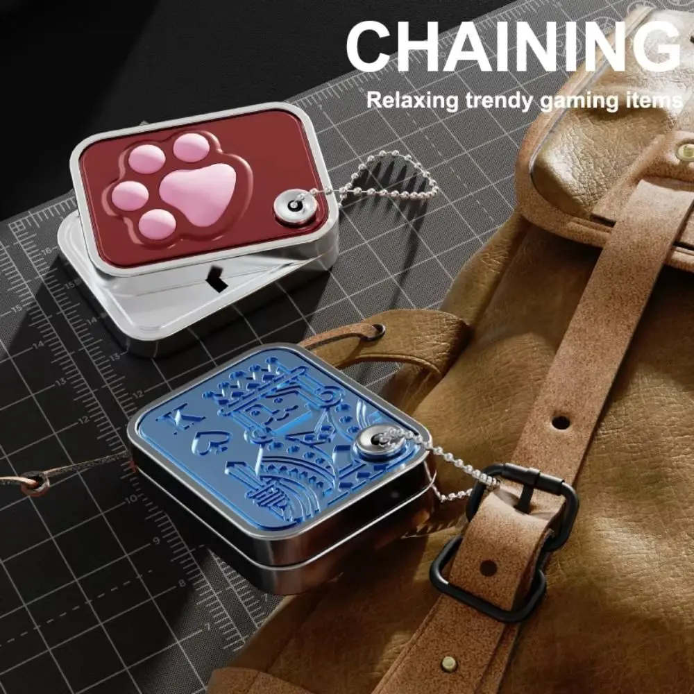 Creative Cat Paws Mechanical Card Pushing Sensory Push-Pull Rotating Fingertip Spinning Mini Cute Fidget Slider Office Desk