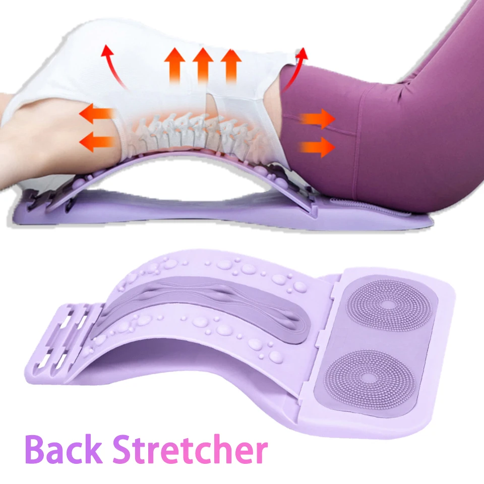 Back Stretcher Multi-Level Adjustable Massager Waist Neck Lumbar Cervical Spine Fitness Lumbar Support Massager Yoga Tool Relax