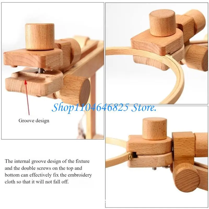 Tabletop Wooden Embroidery Frame Stand Height Adjustable For Needlework Project