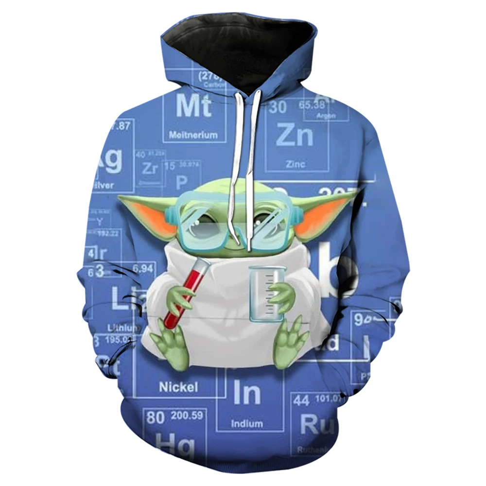 2024 Spring and Autumn New Yoda Baby Hoodie 3D Digital Printed Men\'s Hoodie Men\'s and Women\'s Fashion Hip Hop Long Sleeve