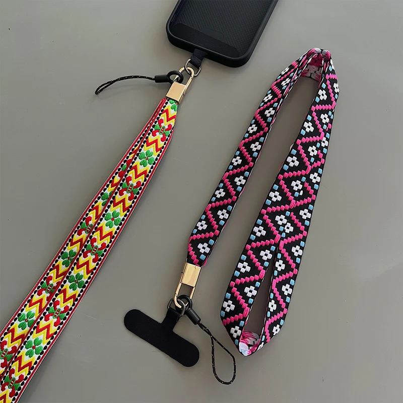 High-End Mobile Phone Universal Long Lanyard Retro Pattern Lanyard Shoulder Strap Rope Exquisite Hanging Pendant Diagonal Strap