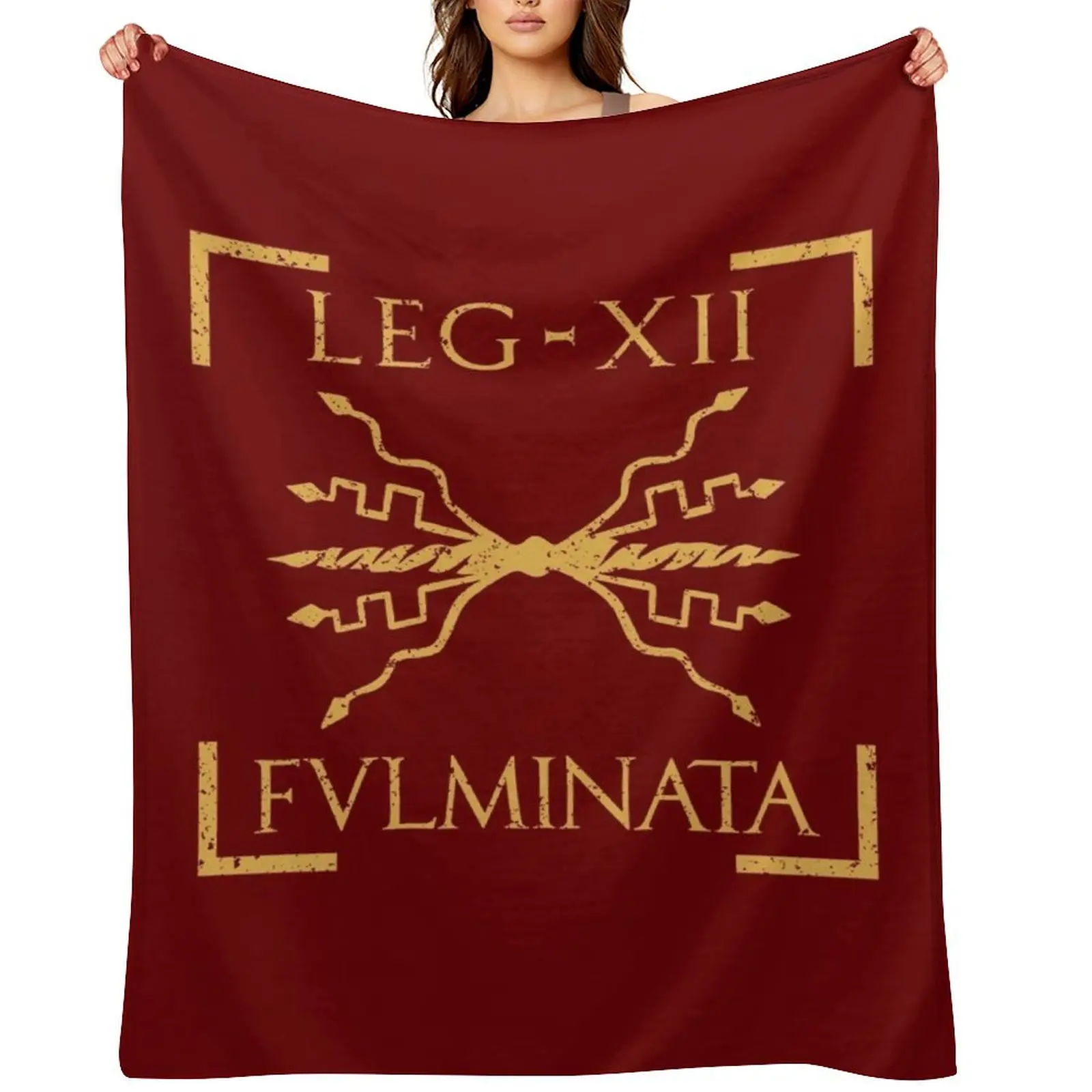 

Legio XII Fulminata Thunderbolt Emblem Roman Legion Throw Blanket Quilt Warm Moving Blankets For Baby Blankets