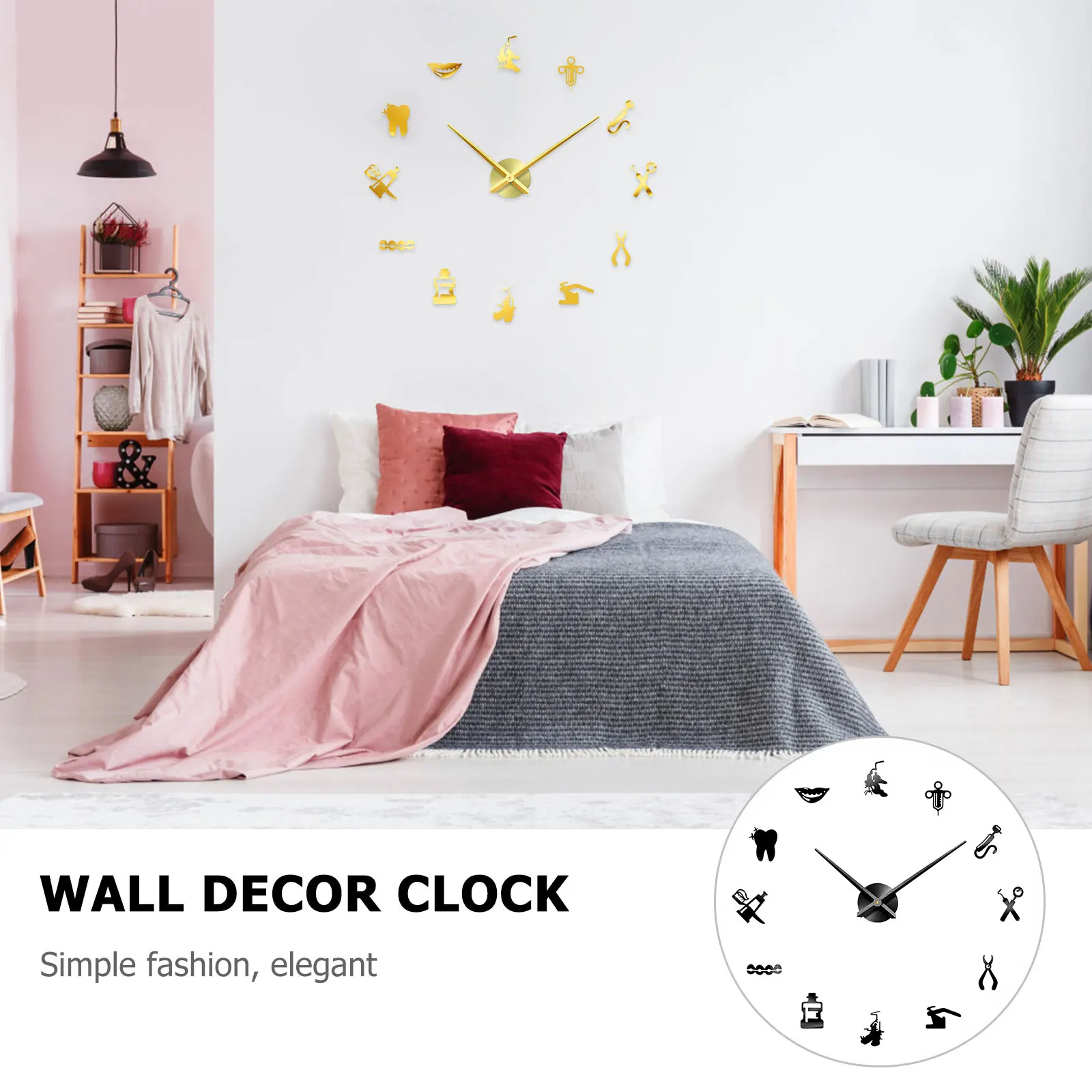 

Acrylic DIY Wall Clock Classic Design Easy Install Innovative Decoration Living Room Sofa Background Wall Home Hanging Clock