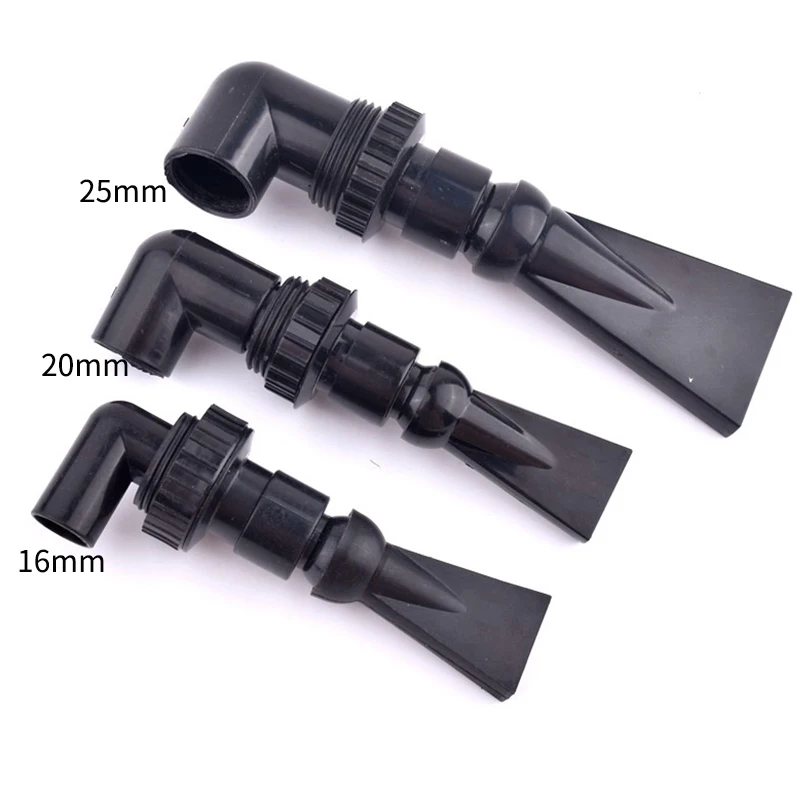 1Pc Black Adjustable Aquarium Tank Pump Duckbill Nozzle 360° Rotation Water Outlet Duckbilled Sprinklers Return Pipe Fittings