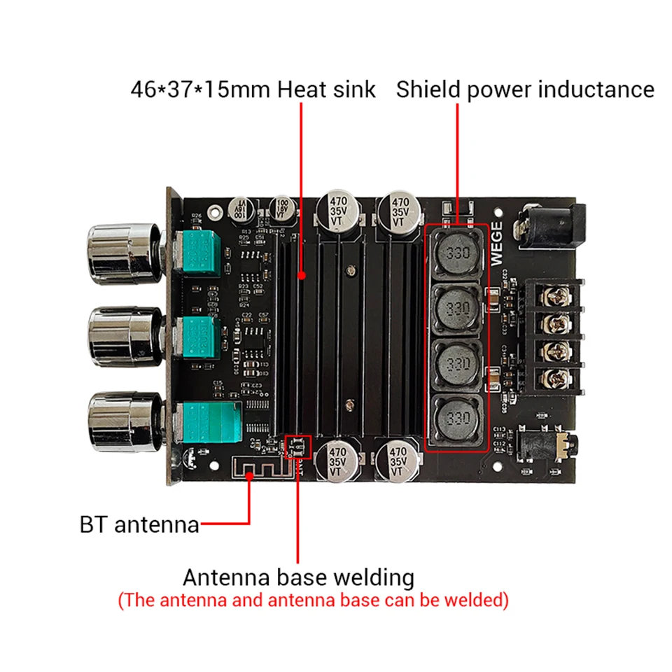 150W*2 ZK-XPSM TDA7498E Bluetooth-compatible 5.0 Amplifier Board 2.0 Channel Treble Bass Volume Control Stereo AMP Subwoofer