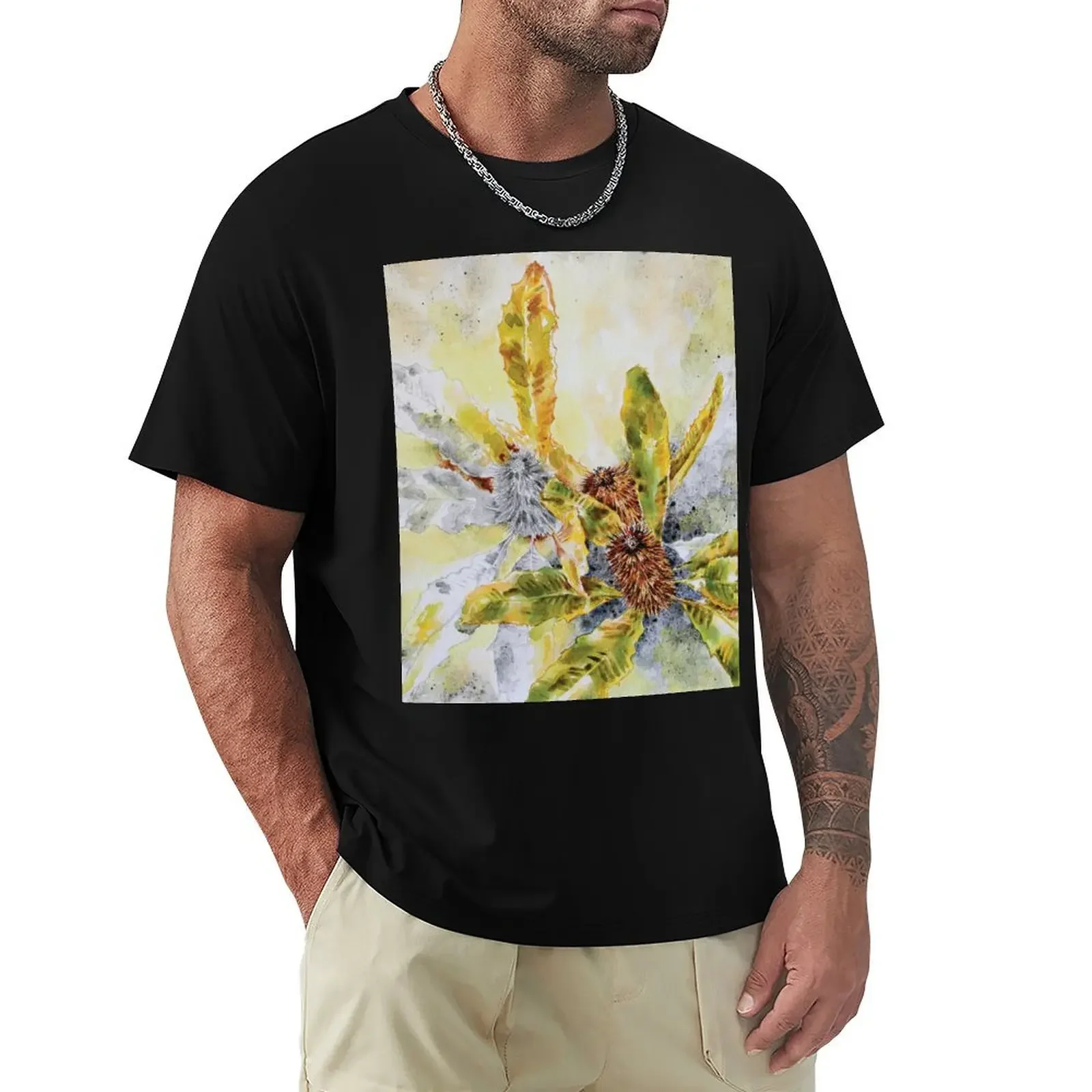 Australian Banksia Leaves and Spent Flowers T-Shirt animal prinfor boys anime figures mens t shirt