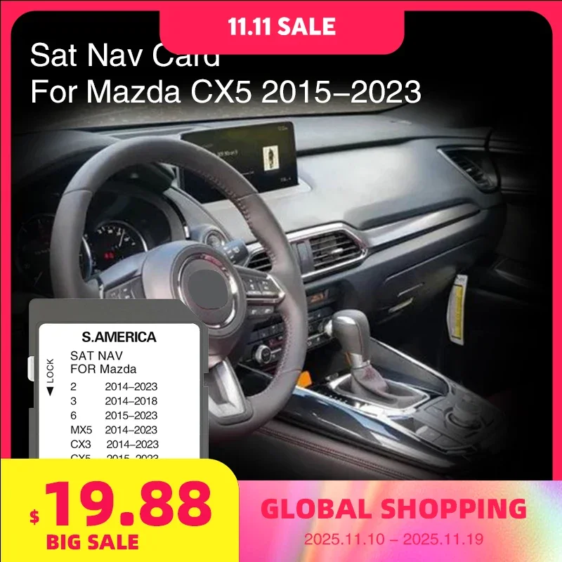 

Fitting for Mazda CX5 from 2015 to 2023 Car Map SD Navigation Card Cover Argentina Brazil Cayman Islands Chile S America