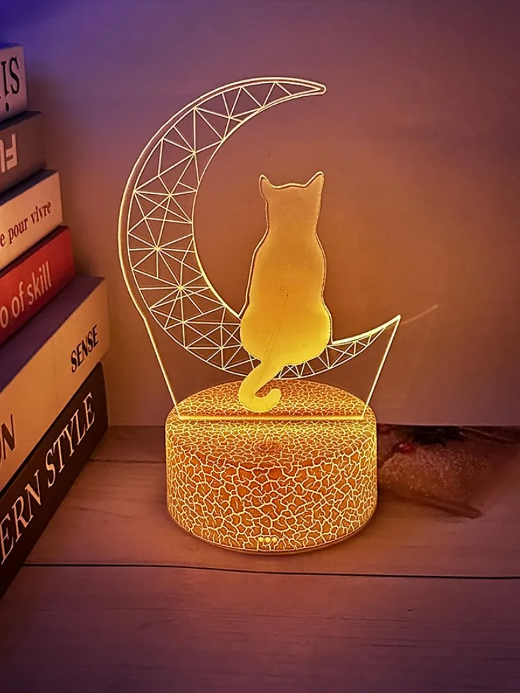 

1PC creative acrylic nightlight USB powered colorful touch bedroom decorative desk lamp