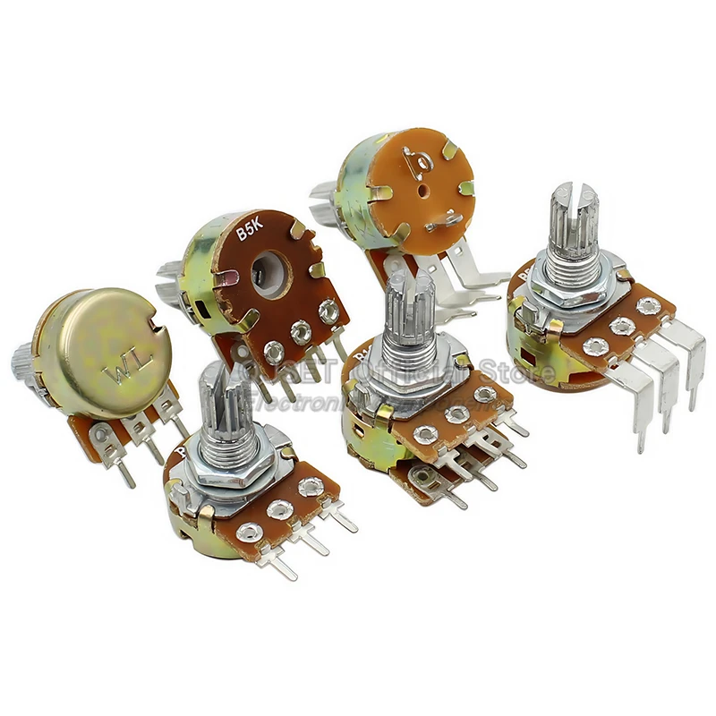 5 قطعة WH148 3-pin/6-pin مضخم الصوت الروتاري الجهد قابل للتعديل المقاوم B1KΩ 2K 5K 10K 20K 50K 100K 250K 500K 1M أوم AG